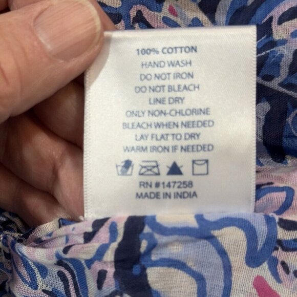 SIMPLY SOUTHERN Tropical Swimsuit Cover Up Kimono Small/Medium Blue Beach Resort - Picture 9 of 12